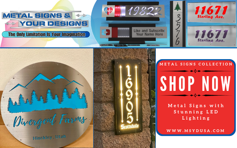 Metal Signs and Your Designs Banner.